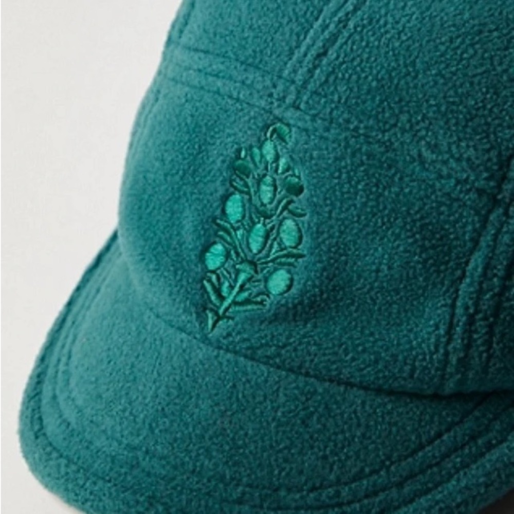 Free People Movement Buti Fleece Earflap Ball Cap Nwot Green View 2